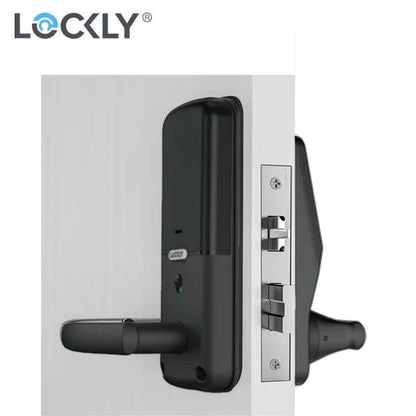 Lockly - PGD688FMB - Lux Compact - Mortise Smart Lock - Fingerprint Reader - Bluetooth - Matte Black - UHS Hardware