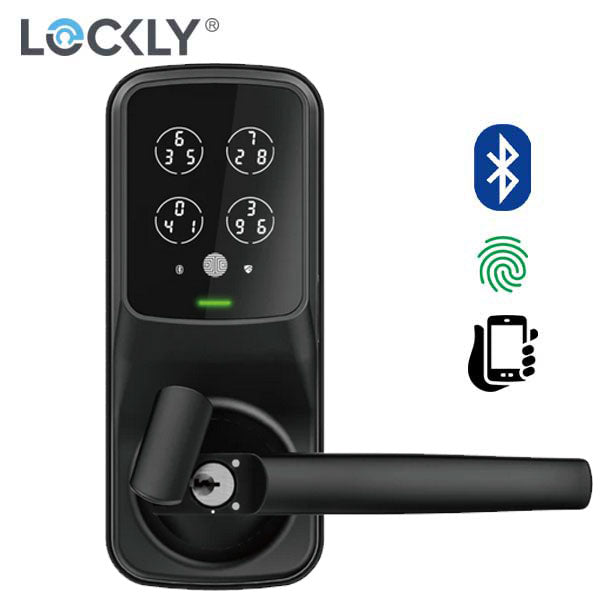 Lockly - PGD688FMB - Lux Compact - Mortise Smart Lock - Fingerprint Reader - Bluetooth - Matte Black - UHS Hardware
