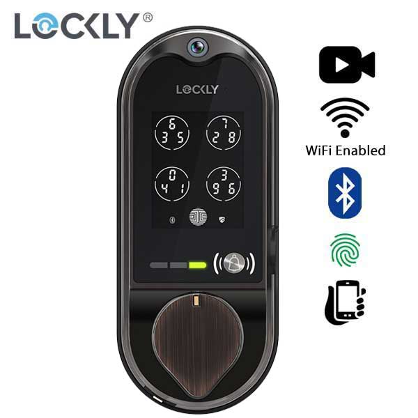 Lockly - PGD798VB - Vision Doorbell Video Camera Smart Lock Deadbolt - Fingerprint Reader - Bluetooth - WiFi Hub - Venetian Bronze - UHS Hardware