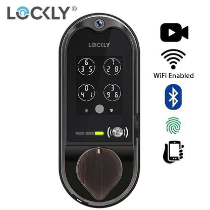 Lockly - PGD798VB - Vision Doorbell Video Camera Smart Lock Deadbolt - Fingerprint Reader - Bluetooth - WiFi Hub - Venetian Bronze - UHS Hardware