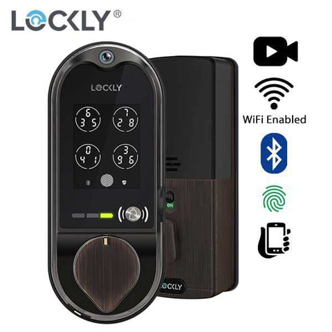 Lockly - PGD798VB - Vision Doorbell Video Camera Smart Lock Deadbolt - Fingerprint Reader - Bluetooth - WiFi Hub - Venetian Bronze - UHS Hardware