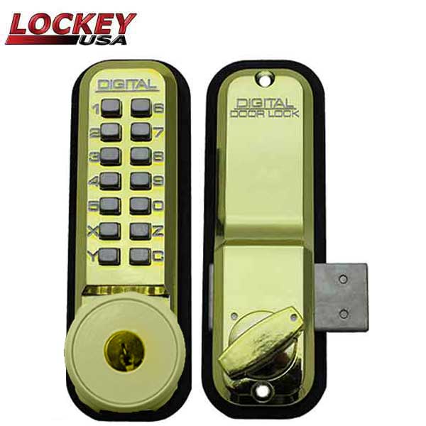 Lockey - 2200-KO - Narrow-Stile Mechanical Keypad Deadbolt Lock - Surface  Mount - w/ Key Override - Schlage C Keyway - Optional Finish – UHS  Hardware