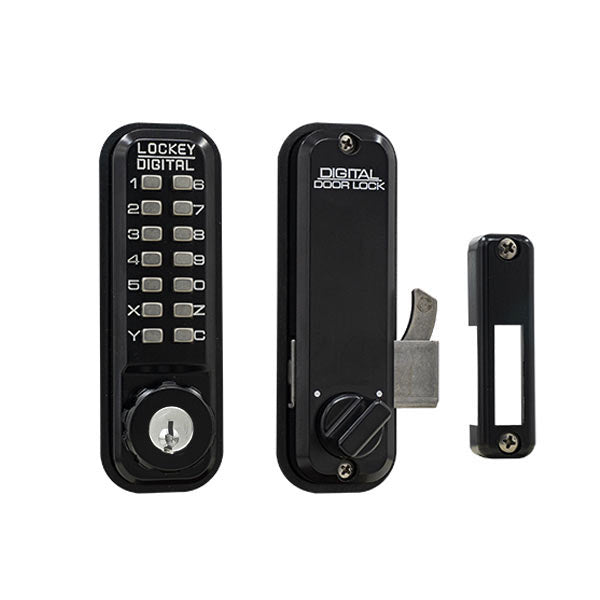 Lockey - 2500-KO - Mechanical Keypad - Keyless Hook Bolt Lock - w/ Key Override - for Sliding Glass Doors - UHS Hardware