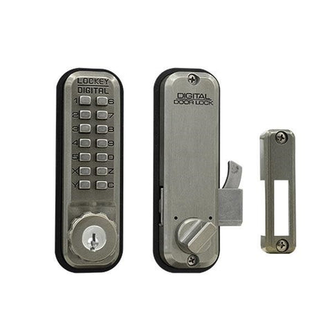 Lockey - 2500-KO - Mechanical Keypad - Keyless Hook Bolt Lock - w/ Key Override - for Sliding Glass Doors - UHS Hardware