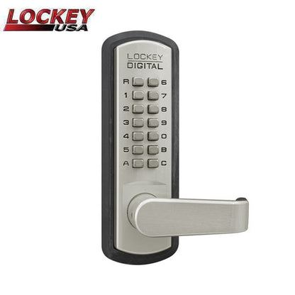 Lockey - 3835 - Mechanical Keypad - Keyless Lever Set - Passage - SN - Satin Nickel