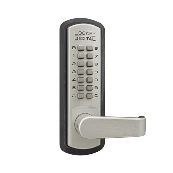 Lockey - 3835 - Mechanical Keypad - Keyless Lever Set - Passage - SN - Satin Nickel