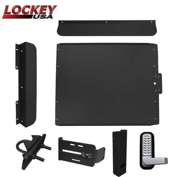 Lockey - ED60 - Edge Panic Shield Security Kit - With Jamb Stop , Keypad Lock and Gate Box  - Black - UHS Hardware
