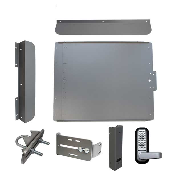 Lockey - ED60 - Edge Panic Shield Security Kit - With Jamb Stop , Keypad Lock and Gate Box  - Black - UHS Hardware