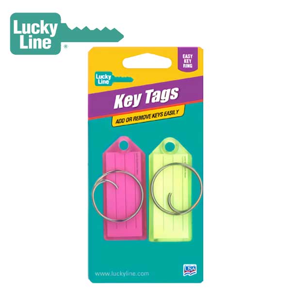LuckyLine - 12302 - Key Tag with Tang Ring - Assorted Colors (2 Pack) - UHS Hardware