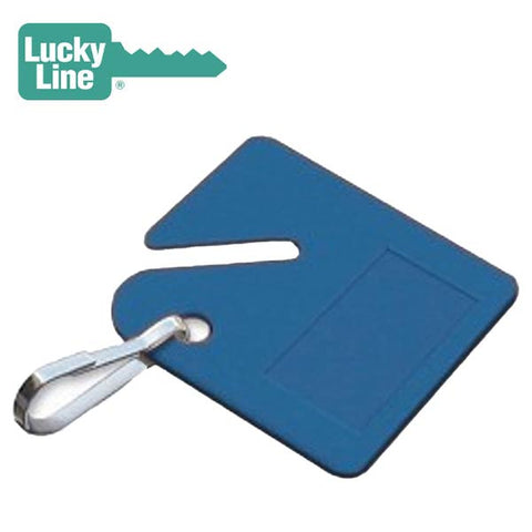 LuckyLine - 26630 - Cabinet Key Tags - Square Notch - Blue - 100 Pack
