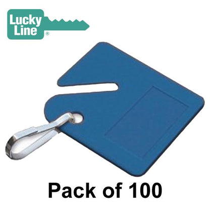 LuckyLine - 26630 - Cabinet Key Tags - Square Notch - Blue - 100 Pack