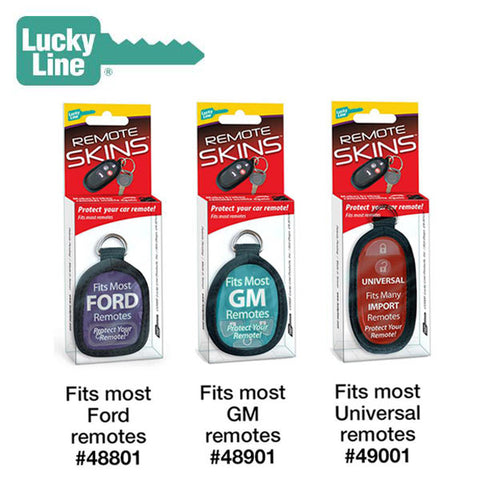 LuckyLine - 48800 - Display Box of 12 Remote Skins - Ford / GM / Universal - UHS Hardware