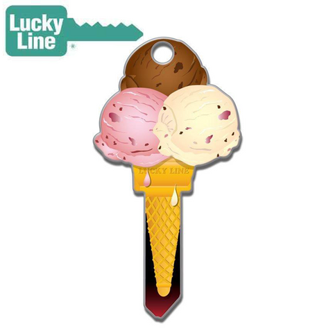 LuckyLine - B111K - Key Shapes - Ice Cream - Kwikset - KW1 - 5 Pack - UHS Hardware