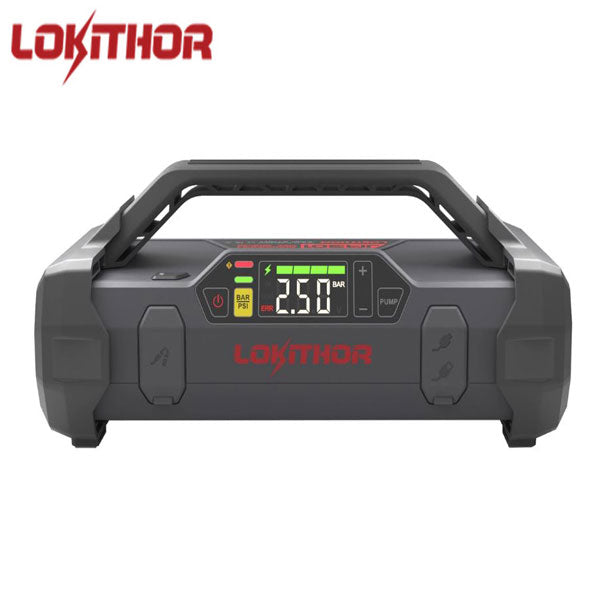 LOKITHOR - JA301 - Lithium Jump Starter - 150PSI Air Compressor - 2000A -  USB Port - w/LED Flashlight - 12V - UHS Hardware