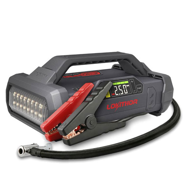 LOKITHOR - JA301 - Lithium Jump Starter - 150PSI Air Compressor - 2000A -  USB Port - w/LED Flashlight - 12V - UHS Hardware