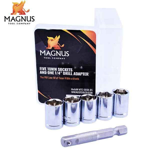 5 x 10mm Sockets & 1/4” Drill Adapter Set  (Magnus) - UHS Hardware