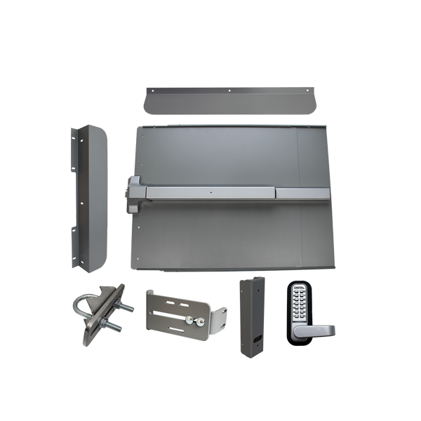Lockey - ED61 - Edge Panic Shield Security Kit - With PB1100 Panic Bar - Silver - UHS Hardware
