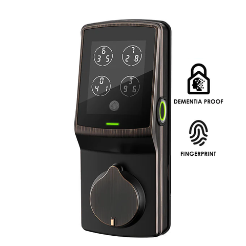 Lockly Secure PLUS - PGD728FKVB - Dementia Proof - Biometric Electronic Deadbolt - Fingerprint Reader - Bluetooth - Venetian Bronze - UHS Hardware
