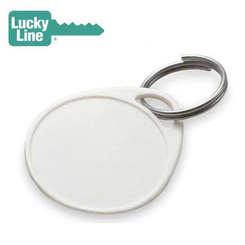 LuckyLine - 28329 - Round Label-It™ Plastic Tags with Ring - White - (25 Pack) - UHS Hardware