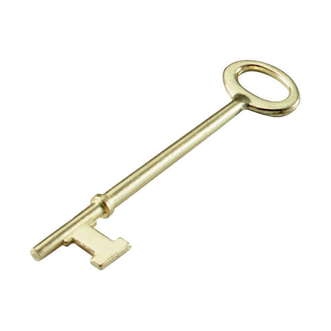 LuckyLine - 87002 - Skeleton Key Flat - Brass Plated Zinc - 2 Pack - UHS Hardware