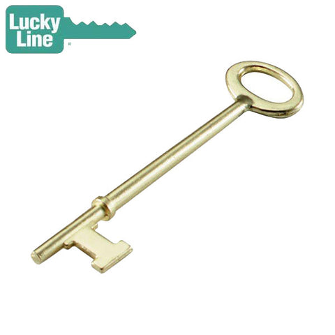 LuckyLine - 87002 - Skeleton Key Flat - Brass Plated Zinc - 2 Pack - UHS Hardware