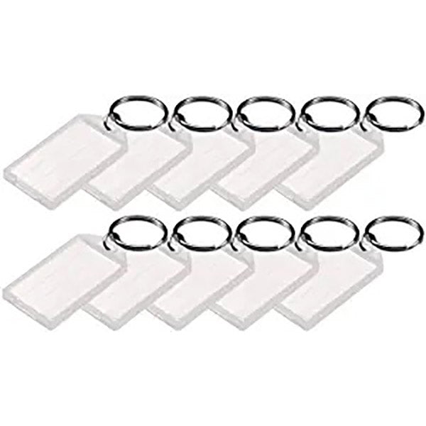 LuckyLine - 6051010 - Key Tag with Flap & Split Ring - Clear - 10 Pack - UHS Hardware