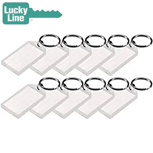 LuckyLine - 6051010 - Key Tag with Flap & Split Ring - Clear - 10 Pack - UHS Hardware