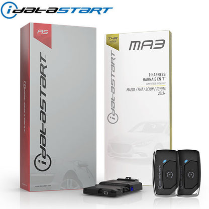 Firstech - iDatastart - Mazda / Toyota / Fiat / Scion - HC1111A / HC2312AC - 1 Button Remote - Optional 1-Way / 2-Way - Keyless Remote Start System Kit - Up to 3000ft - MA3 T-Harness - UHS Hardware