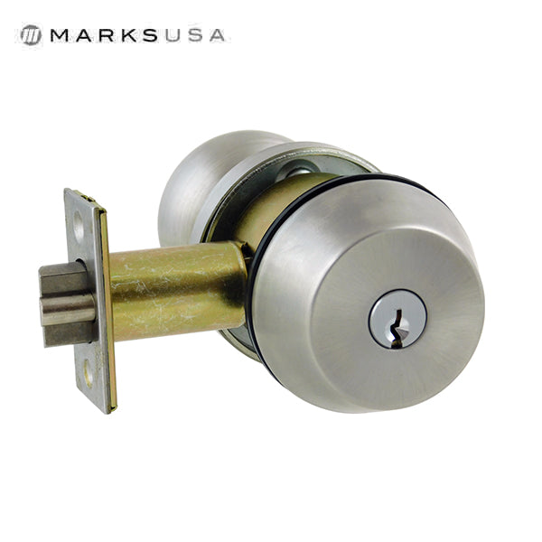 Marks USA -145KK - Cylindrical Cartridge Latch - w/ Turn Piece - 2 3/4" Backset - 32D - Satin Stainless - Grade 1 - UHS Hardware