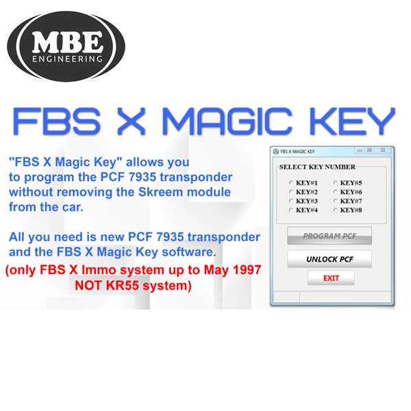 MBE - FBS X Magic Key - PCF 7935 Programming Software - UHS Hardware