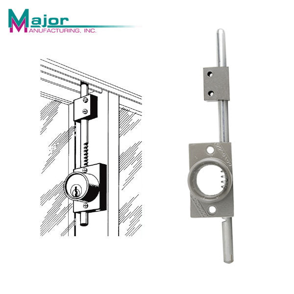 Major Mfg - The Octopod - 9" Lock Bar - Less Cylinder - for Sliding Patio Doors and Windows - UHS Hardware