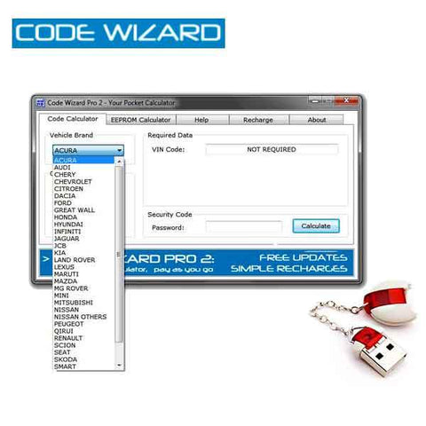 Code Wizard Pro 2 - ICC Pin Code Calculator Device - CWP-2 - Includes 200 FREE Tokens - UHS Hardware