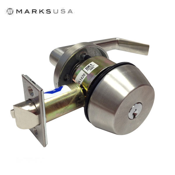 Marks USA -145KL - Commercial Deadlatch - Sgl Cylinder - Interior Lever Handle - 2 3/4" Backset - 32D - Satin Stainless - Grade 1 - UHS Hardware