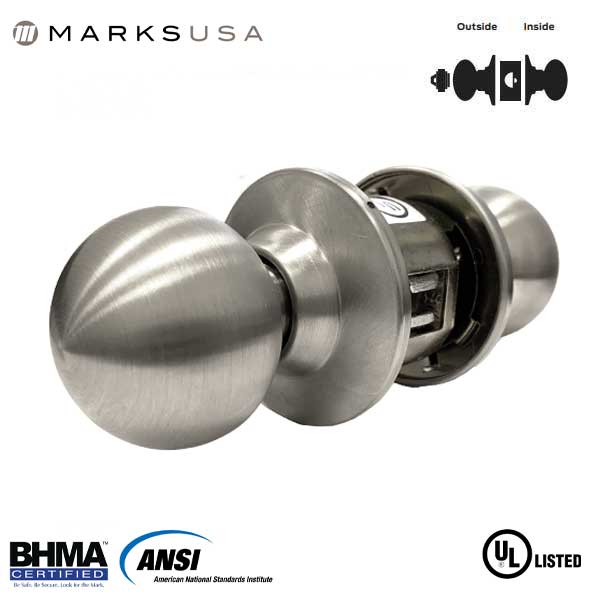 Marks USA - 210RF - 10 LINE Commercial Knobset - SFIC -  2 3/4" Backset - 32D - Satin Stainless Steel - Storeroom - Grade 2 - UHS Hardware