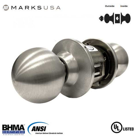 Marks USA - 210RF - 10 LINE Commercial Knobset - SFIC -  2 3/4" Backset - 32D - Satin Stainless Steel - Storeroom - Grade 2 - UHS Hardware