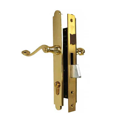 Marks USA - Thinline Series 2750C - Ornamental Iron Mortise Lockset - Dbl Cylinder - Backset: 1" - Entrance - Bright Brass - LH/RH - UHS Hardware