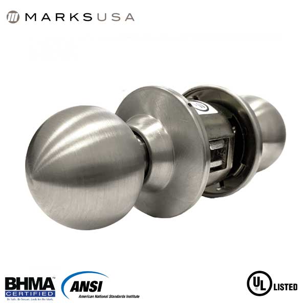 Marks USA - 280F - 80 LINE Commercial Knobset - 2 3/4" Backset - 32D - Satin Stainless Steel - Storeroom - Grade 1 - UHS Hardware