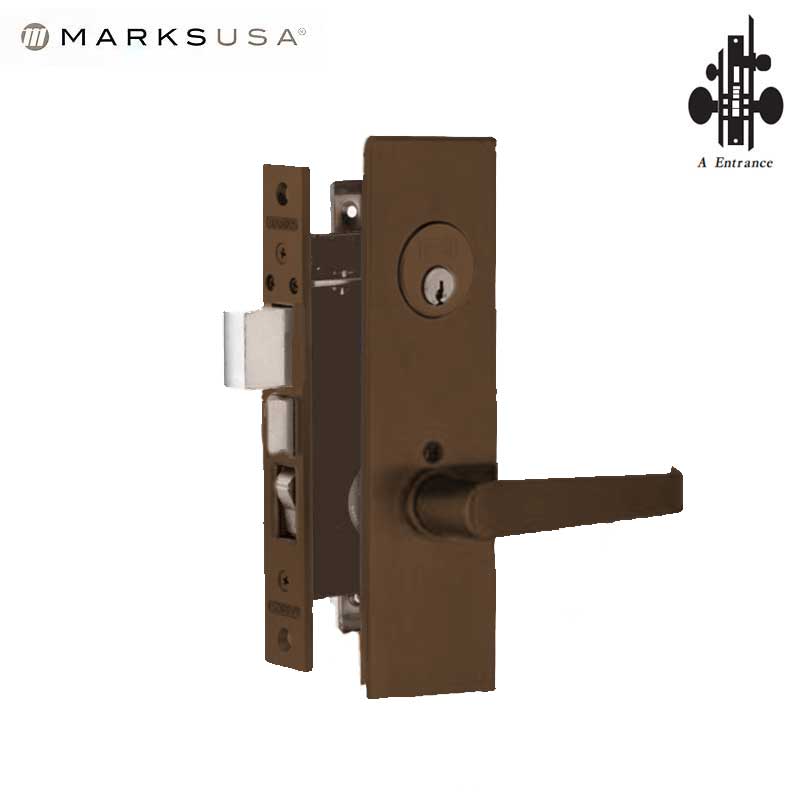 Marks USA - 9CP92A - Capitol Mortise Lever Lock - Dark Bronze - 2-1/2" Backset - Entrance - UHS Hardware