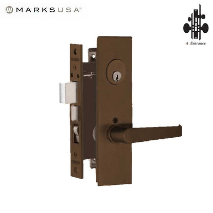 Marks USA - 9CP92A - Capitol Mortise Lever Lock - Dark Bronze - 2-1/2" Backset - Entrance - UHS Hardware