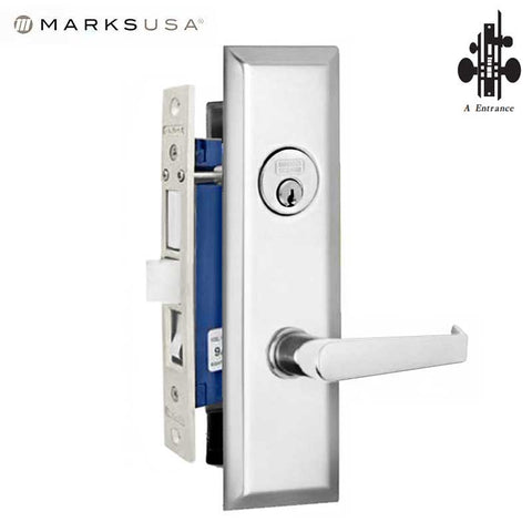 Marks USA - 9NY92A/26D - New York Mortise Lever Lock - 2-1/2" Backset - 26D - Satin Chrome  - Entrance - RH - UHS Hardware