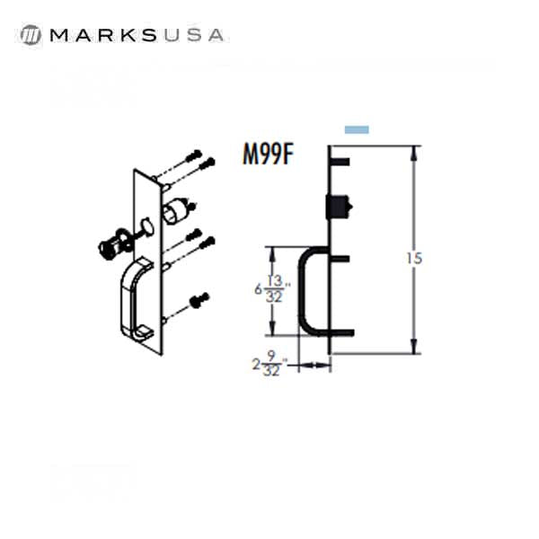 Marks USA - M99F - Night Latch Pull Trim - No Cylinder - UHS Hardware