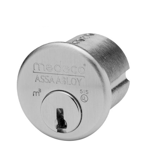 Medeco Biaxal 1" Mortise Cylinder - 26 - Satin Chrome - UHS Hardware