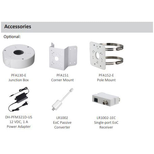 Dahua / IP / 8MP / Bullet Camera / Fixed /  2.8 mm Lens / Outdoor / Ultra WDR / IP67 / IK10 / ePoE / 5 Year Warranty / DH-N85EFN2 - UHS Hardware