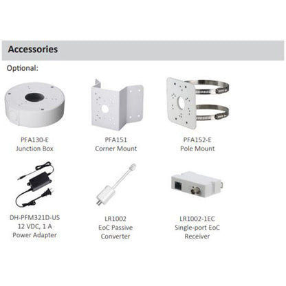 Dahua / IP / 8MP / Bullet Camera / Fixed /  2.8 mm Lens / Outdoor / Ultra WDR / IP67 / IK10 / ePoE / 5 Year Warranty / DH-N85EFN2 - UHS Hardware