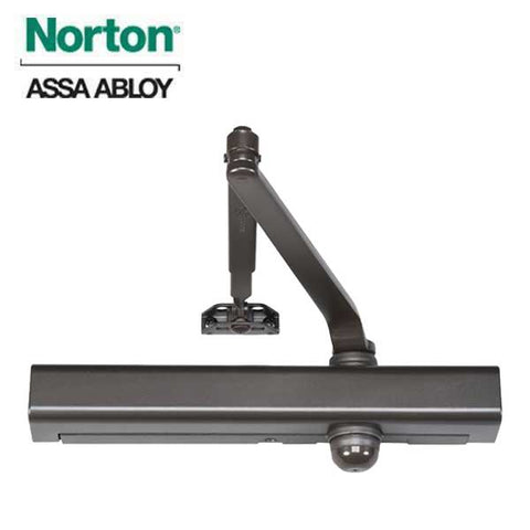 Norton - 8301 - Tri-Packed Manual Door Closer - Slim Cover - Adjustable Arm - Sizes 1-6 - Dark Bronze - Grade 1 - UHS Hardware