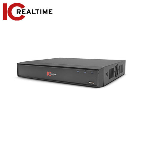IC Realtime - NVR-EG08POE-1U4K1 / 8Ch Shelf-Mount NVR / 10TB Max (Starting At 2TB HDD) / Integrated 8 Port POE / 12MP IP Support / 80Mbps Bandwidth