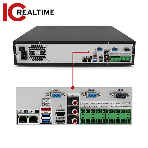 IC Realtime - NVR-EL16-2U12MP1 / 16Ch Rack-Mount NVR - 80TB Max (Starting At 4TB HDD) / 2xRJ45 / 12MP IP Support / 320Mbps Bandwidth