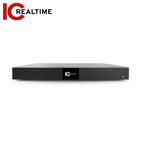 IC Realtime - NVR-FX08POE-1U4K1 / 8Ch Rack-Mount NVR / 16TB Max (Starting At 2TB HDD) / Integrated 8 Port POE / 8MP IP Support / 128Mbps Bandwidth