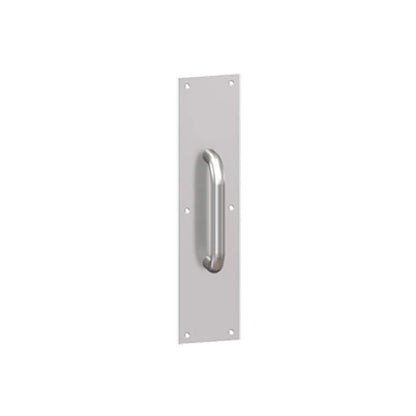 Hager - 33J - Pull Plate Square Corner 30S x 3 - 4" x 16" - Satin Stainless Steel