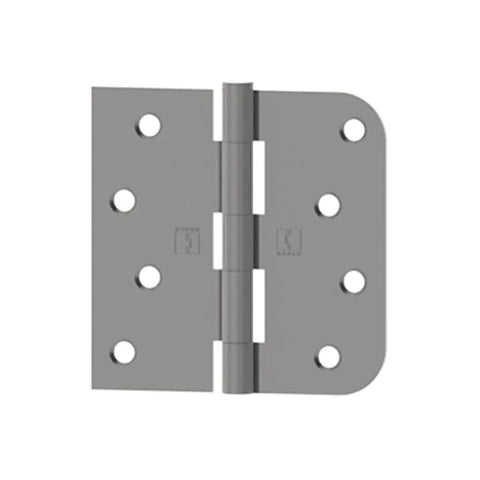 Hager - 1543 - Full Mortise - 5-Knuckle - 5/8" Radius - Plain Bearing with Fasteners - 4" x 4" Satin Stainless Steel